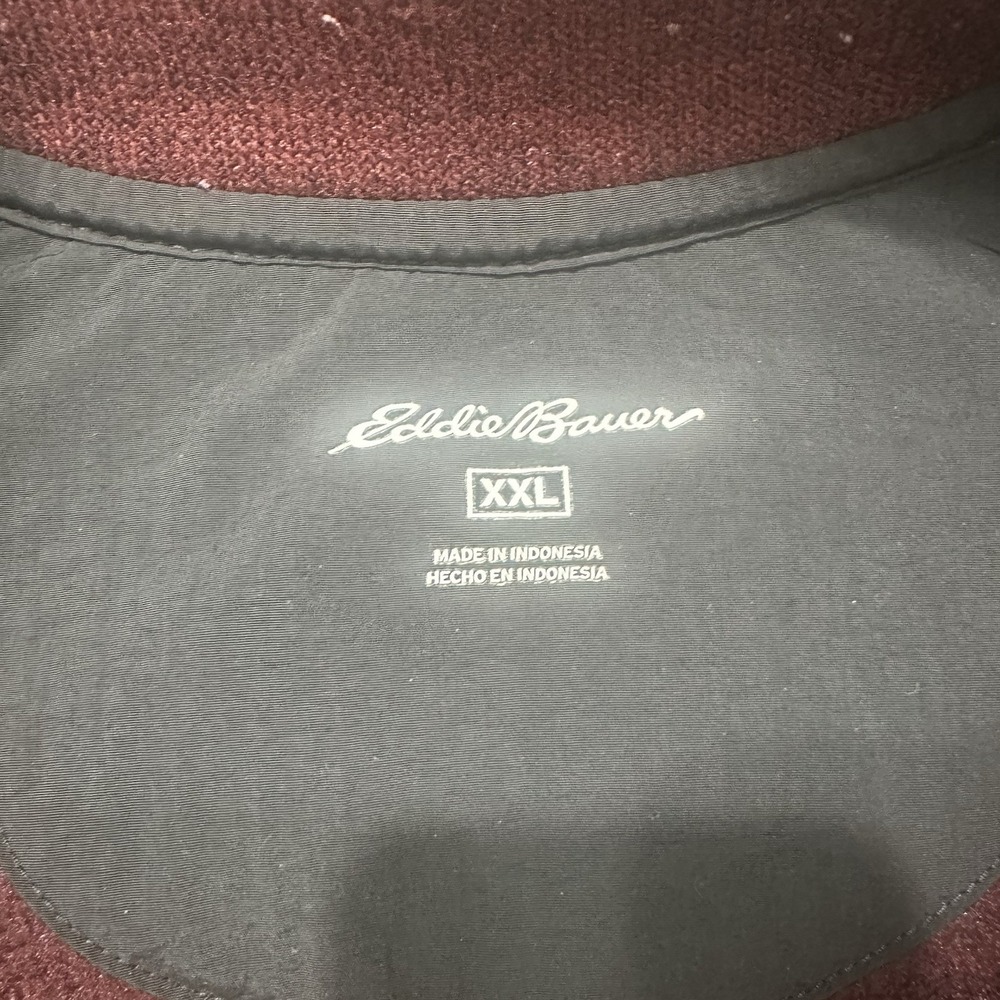 Eddie Bauer Mens Sweater Fleece 1/4 Zip Pullover‎ Sweatshirt Burgundy Red Sz XXL - Picture 4 of 10